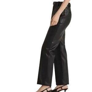Madewell x Aimee Song Pants Women's 0 Black Vegan Leather Slim Taper